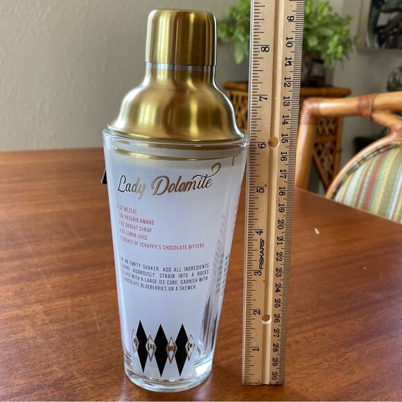 NWT Designworks Ink Cocktail Shaker - Gold Retro Recipes - Picture 8 of 8
